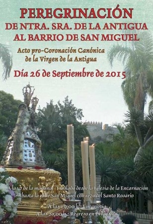 La Patrona de Almuñécar Virgen de la Antigua peregrina este sábado al Barrio de San Miguel.