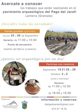 Abierto el plazo de inscripción al programa de actividades de la excavación arqueológica del Pago del Jarafí (Lanteira, Granada)