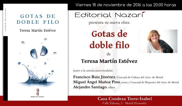 Teresa Martín presenta este viernes en el II ciclo de Poesía en los Museos su nuevo poemario, ‘Gotas de Doble Filo’