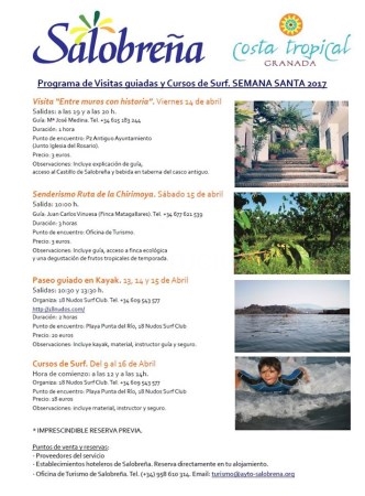 Visitas guiadas y Cursos de Surf en Salobreña en Semana Santa
