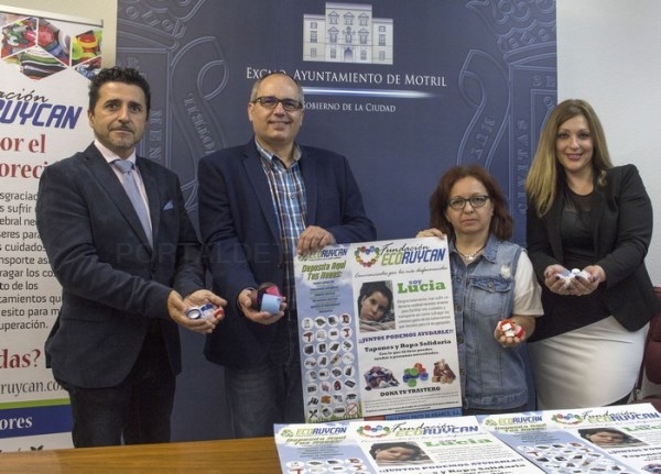 El Ayuntamiento y la Fundación Ecoruycan inician una campaña solidaria de recogida de tapones para la niña motrileña Lucía Díaz Folgoso