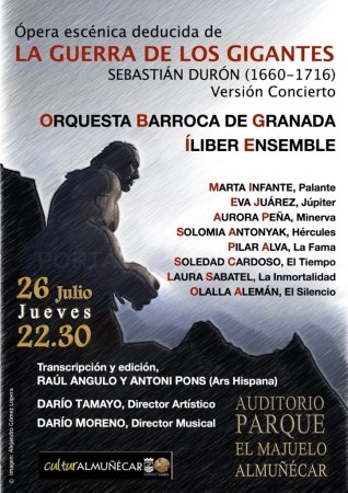 El parque El Majuelo de Almuñécar acoge esta noche la ópera escénica de “Los guerra de los gigantes”
