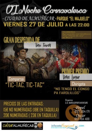 Almuñécar celebra hoy la VI Noche Carnavalesca