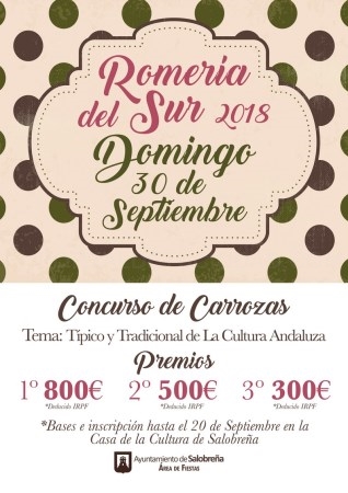 BASES PARA LA PARTICIPACIÓN DE LAS CARROZAS EN LA ROMERÍA DEL SUR 2018-