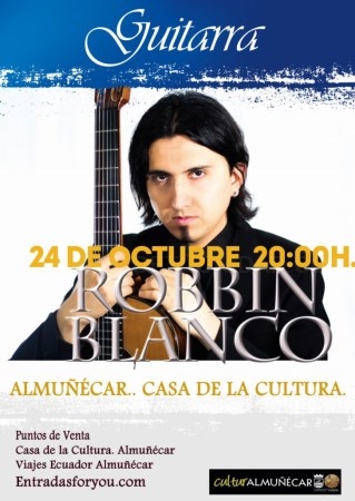 El guitarrista mejicano, Robbin Blanco, ofrece este miércoles un concierto como solista en Almuñécar