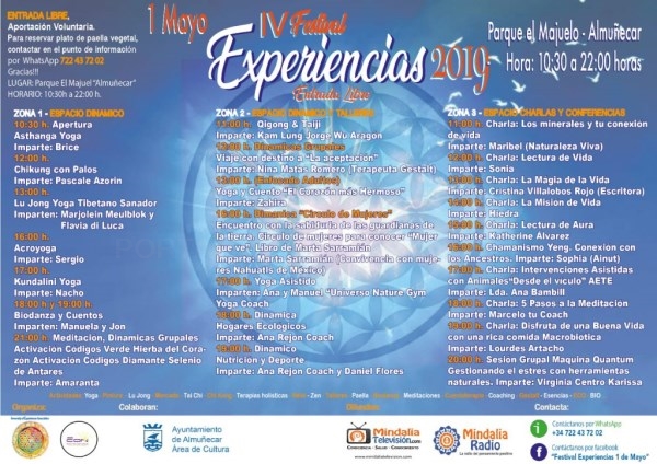 El IV Festival “Experiencias” llega este miércoles al parque El Majuelo de Almuñécar