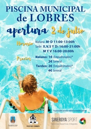 EL PRÓXIMO LUNES INAUGURA LA TEMPORADA LA PISCINA DE LOBRES CON UNA FIESTA ACUÁTICA Y VARIAS NOVEDADES
