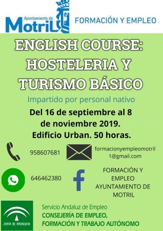 El Área de Formación y Empleo del Ayuntamiento de Motril pone en marcha un nuevo curso gratuito de de formación de Inglés Básico