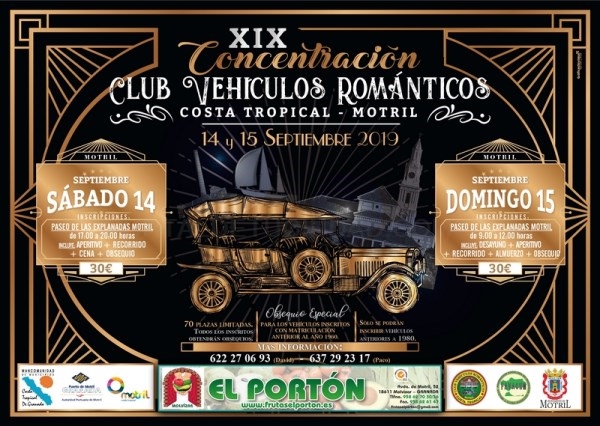 La ‘XIX Concentración de Coches Románticos  de la Costa Tropical’ llega a la ciudad de Motril este fin de semana