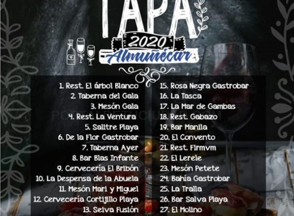 Almuñécar arranca hoy la VI Ruta de la Tapa con la participación de casi una treintena de establecimientos