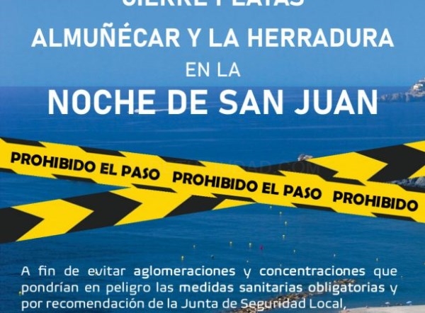 Las playas de Almuñécar y La Herradura se cerrarán este martes a las 19 horas para evitar hogueras y acampada