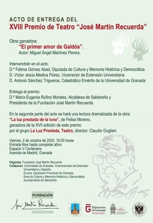 ENTREGA DEL XVIII PREMIO DE TEATRO JOSÉ MARTÍN RECUERDA.