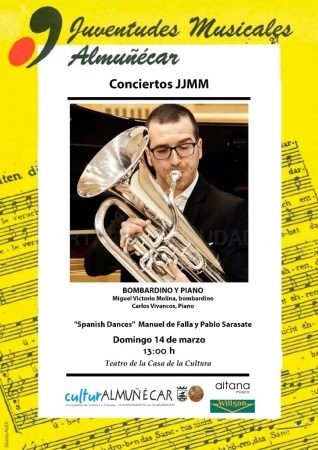 Juventudes Musicales de Almuñécar celebra el domingo un concierto de bombardino y piano