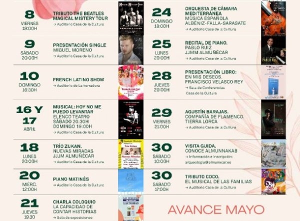 AGENDA CULTURAL DE ALMUÑÉCAR MES ABRIL 2022