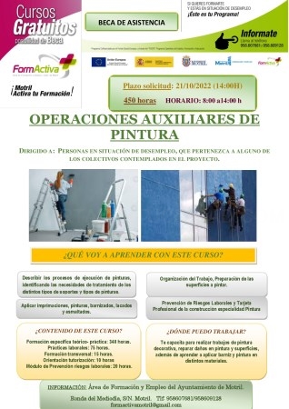 Formación y empleo abre el plazo de solicitud de ‘Operaciones auxiliares de pintura’