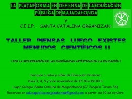 Taller de ciencia Menudos Científicos II