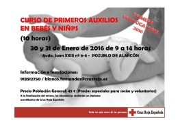 Curso de primeros auxilios para bebés y niños