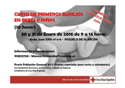 Cruz Roja Pozuelo organiza un curso de primeros auxilios para bebés y niños
