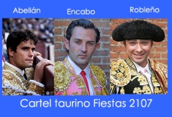 Cartel taurino en Majadahonda: Abellán, Encabo y Robleño.