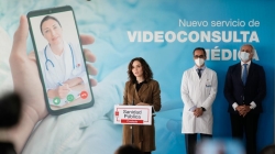Díaz Ayuso presenta la videoconsulta a través de la Tarjeta Sanitaria Virtual y disponible en toda la red pública antes de finalizar el año