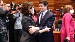 Díaz Ayuso acompaña a Alfonso Fernández Mañueco en su toma de posesión como presidente de la Junta de Castilla y León