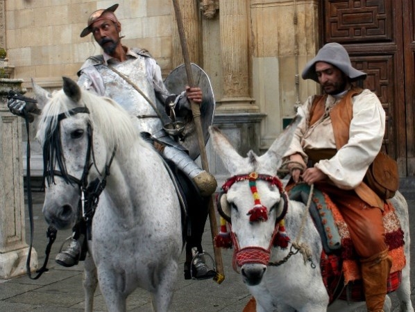 Don Quijote y los caballeros se baten en la ciudad de Cervantes