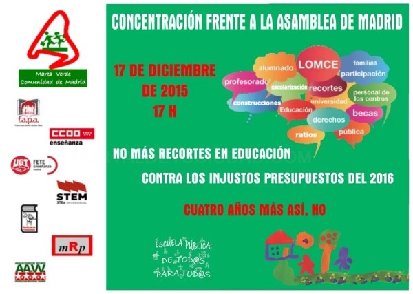 La Plataforma en Defensa de la Educación Pública de Majadahonda presentará dos mociones en el próximo Pleno Municipal