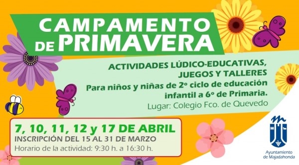 El Ayuntamiento ofrece actividades lúdicas y educativas en el Campamento de Primavera