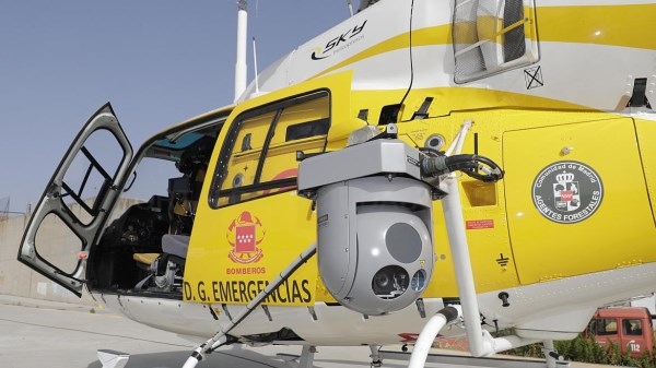 Cámara térmica única en España que facilita la localización de personas afectadas por incendios.