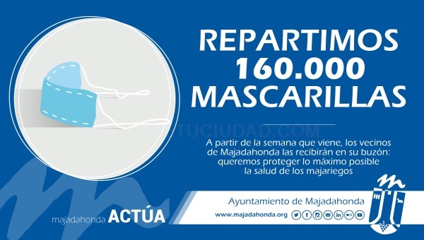 El Ayuntamiento de Majadahonda buzoneará 160.000 mascarillas a los vecinos