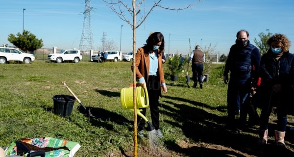 Díaz Ayuso participa en el inicio de reforestación del Parque de la Alhóndiga en Getafe