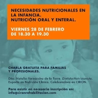 Charla sobre las necesidades nutricionales en la infancia. Nutrición oral y enteral