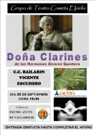 ARVA organiza: TEATRO con la obra "Dª CLARINES"