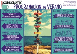 Programación deVerano en GONDOMATIK