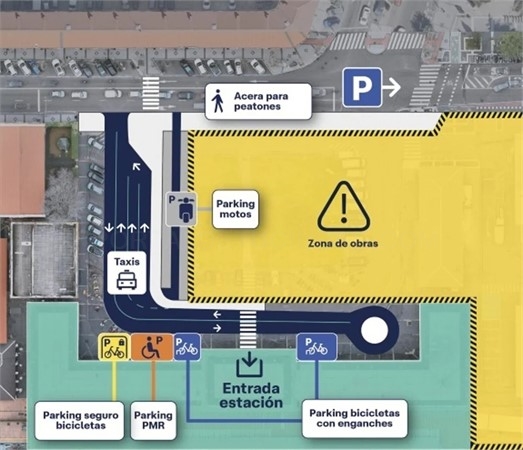 Alteraciones en Campo Grande: las obras de la nueva estación trasladan el acceso de viajeros a la calle Recondo