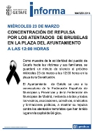 El Ayuntamiento de Getafe convoca una concentración de repulsa por los atentados de Bruselas