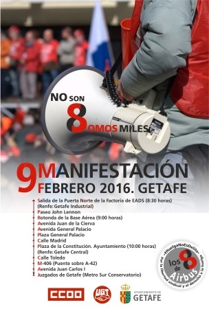 Manifestación en apoyo a ‘los 8 de Airbus’ en el día del inicio del juicio