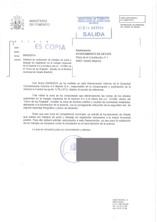 Dos informes demuestran que la tala en el cerro fue ordenada por el Ministerio de Fomento