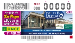 El Mercado de Abastos de Vitoria- Gasteiz en el cupón de la ONCE