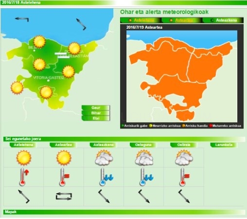 Euskalmet anuncia fuerte calor durante la primera mitad de esta semana que comienza