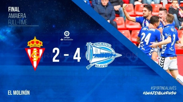 El Glorioso gana con autoridad en El Molinón y consolida su posición en la clasificación liguera