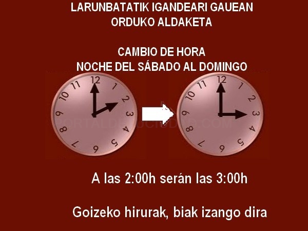 Esta noche del sábado al Domingo hay que adelantar los relojes