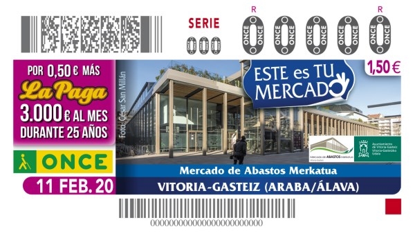 El Mercado de Abastos de Vitoria- Gasteiz en el cupón de la ONCE