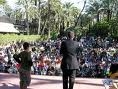 El Correllengua llega a la Rotonda del Parque Municipal.