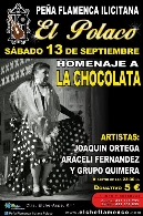Actuación de La Chocolata en la Peña Flamenca Ilicitana