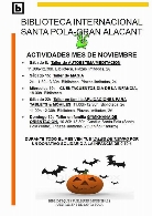 Actividades Bibliotecas Municipales Santa Pola Noviembre 2014