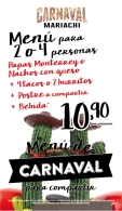 Menú de Carnaval en Cantina Mariachi