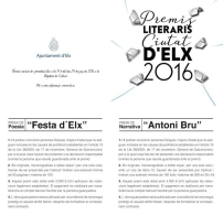 Premios Literarios "Ciutat d'Elx" 2016