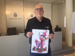 El concejal de Fiestas, José Pérez, ha dado a conocer hoy el boceto de la Hoguera de San Juan que se quemará en el barrio de El Raval el próximo 24 de