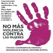 Concentración repulsa asesinatos machistas 25 de septiembre-Elx